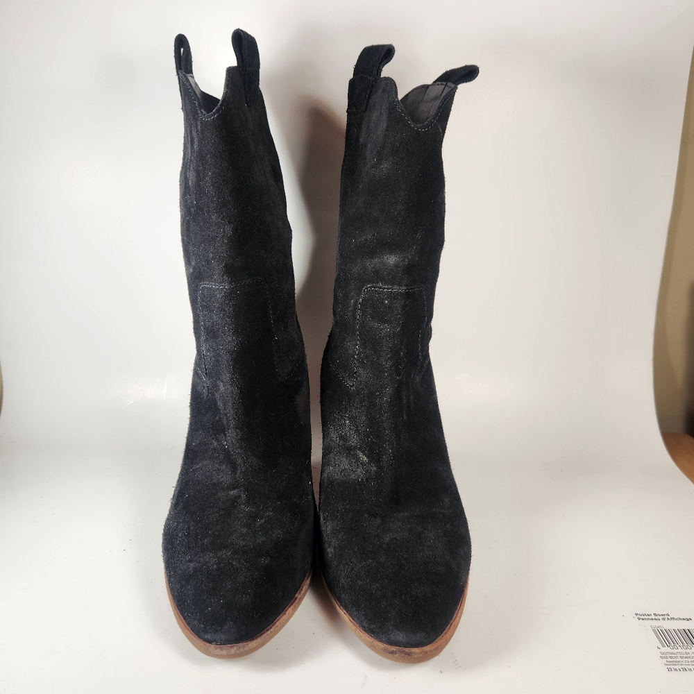 BODEN Women’s Western Boot Size 9 EU 40 Black Suede Heels - Picture 7 of 12